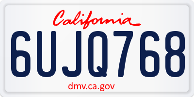 CA license plate 6UJQ768