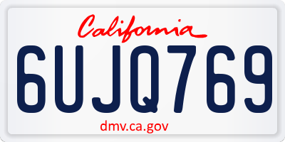 CA license plate 6UJQ769