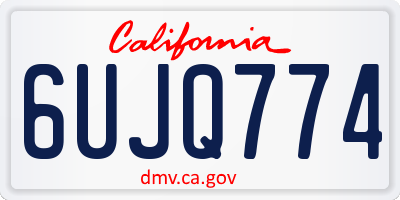 CA license plate 6UJQ774