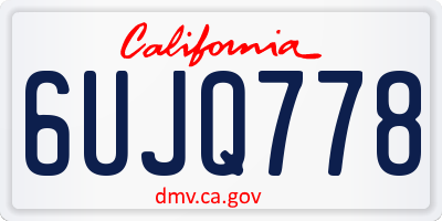 CA license plate 6UJQ778