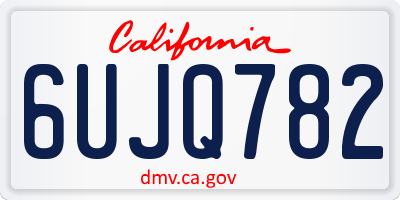 CA license plate 6UJQ782