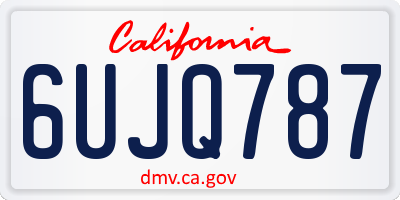 CA license plate 6UJQ787