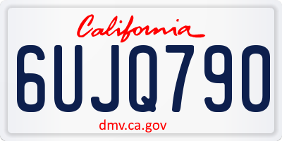 CA license plate 6UJQ790