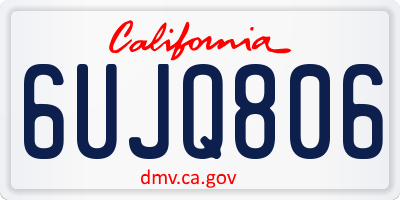CA license plate 6UJQ806