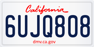 CA license plate 6UJQ808