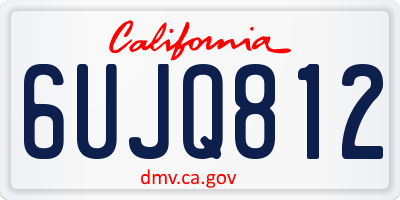 CA license plate 6UJQ812