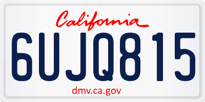 CA license plate 6UJQ815