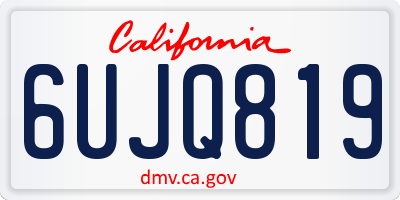 CA license plate 6UJQ819