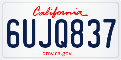 CA license plate 6UJQ837