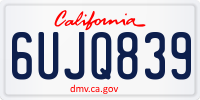 CA license plate 6UJQ839