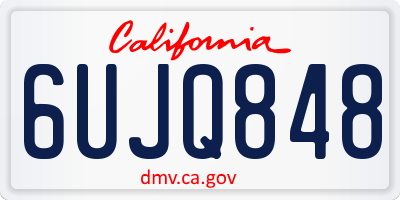 CA license plate 6UJQ848
