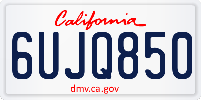 CA license plate 6UJQ850
