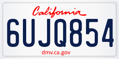 CA license plate 6UJQ854