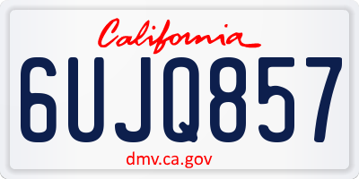 CA license plate 6UJQ857