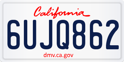 CA license plate 6UJQ862