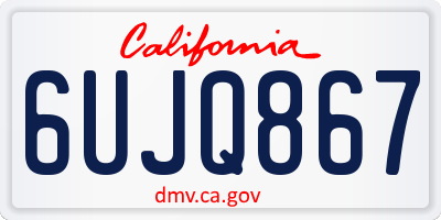 CA license plate 6UJQ867