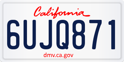 CA license plate 6UJQ871