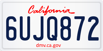 CA license plate 6UJQ872