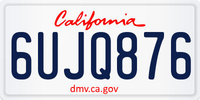 CA license plate 6UJQ876