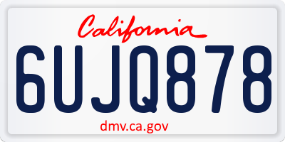 CA license plate 6UJQ878