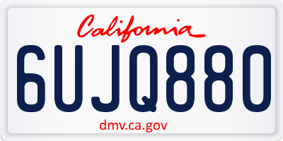 CA license plate 6UJQ880