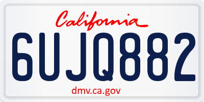CA license plate 6UJQ882