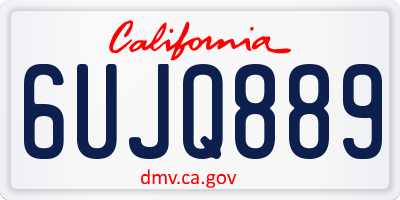 CA license plate 6UJQ889