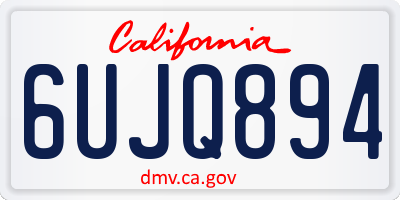 CA license plate 6UJQ894