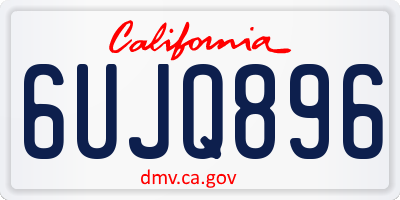 CA license plate 6UJQ896