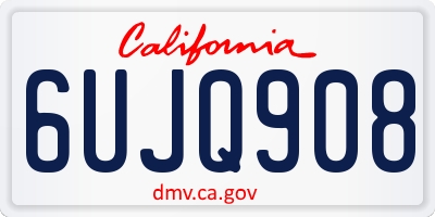 CA license plate 6UJQ908