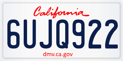 CA license plate 6UJQ922