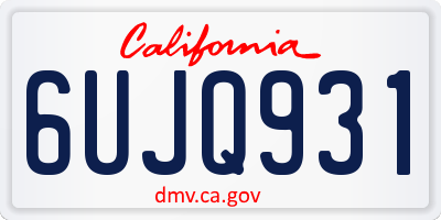 CA license plate 6UJQ931