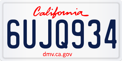 CA license plate 6UJQ934
