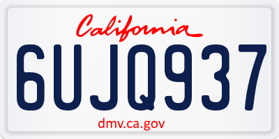 CA license plate 6UJQ937