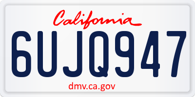 CA license plate 6UJQ947