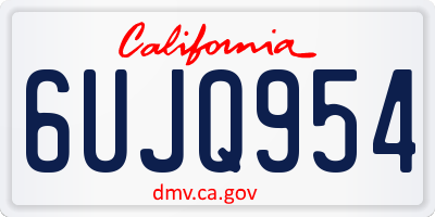 CA license plate 6UJQ954