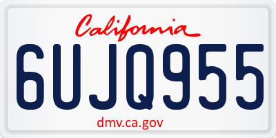 CA license plate 6UJQ955