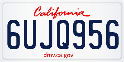 CA license plate 6UJQ956