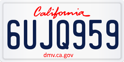 CA license plate 6UJQ959