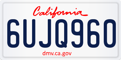 CA license plate 6UJQ960