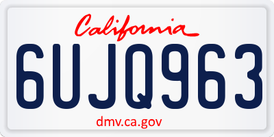 CA license plate 6UJQ963