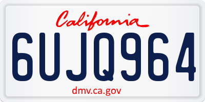 CA license plate 6UJQ964