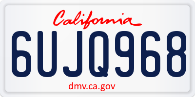 CA license plate 6UJQ968