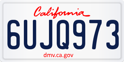 CA license plate 6UJQ973