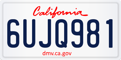 CA license plate 6UJQ981