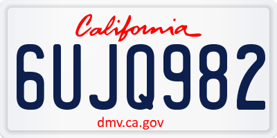 CA license plate 6UJQ982