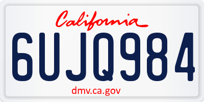 CA license plate 6UJQ984