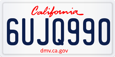 CA license plate 6UJQ990