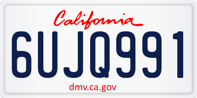 CA license plate 6UJQ991