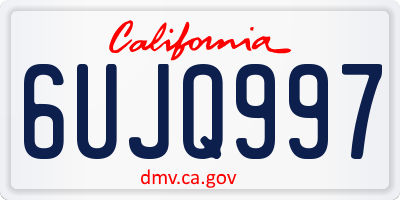 CA license plate 6UJQ997